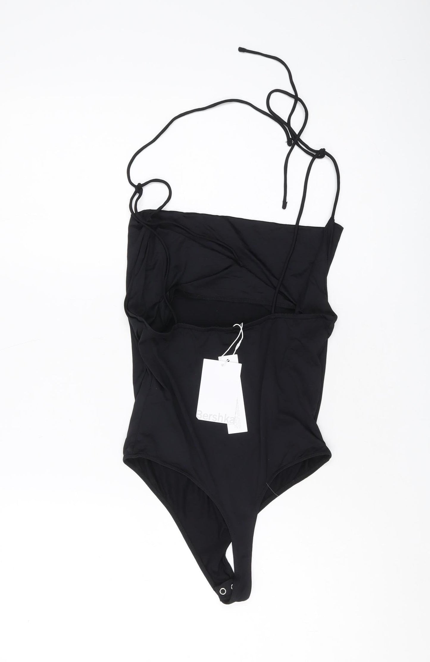 Bershka Women's Black Sleeveless Bodysuit, L