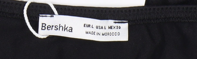 Bershka Women's Black Sleeveless Bodysuit, L