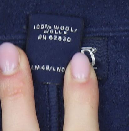 Lands' End Women's Blue Wool Blazer, Size 12, Classic Fit