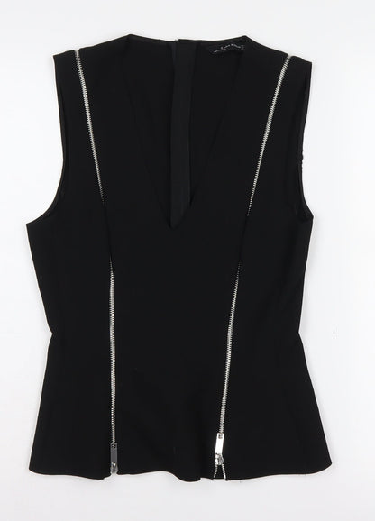 Zara Women's Black Sleeveless Tank, Size M