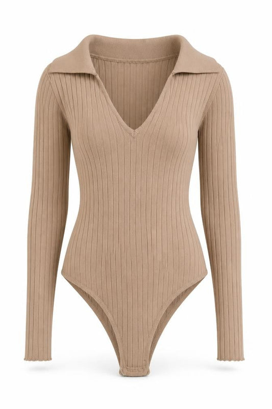 Womens UK Size S Cameo Rose One-Piece Beige Bodysuit