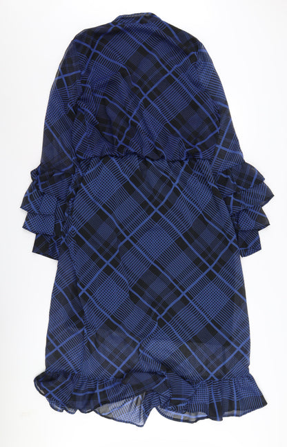 Next Women's Blue Geometric Shift Dress - Size 14