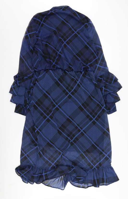 Next Women's Blue Geometric Shift Dress - Size 14