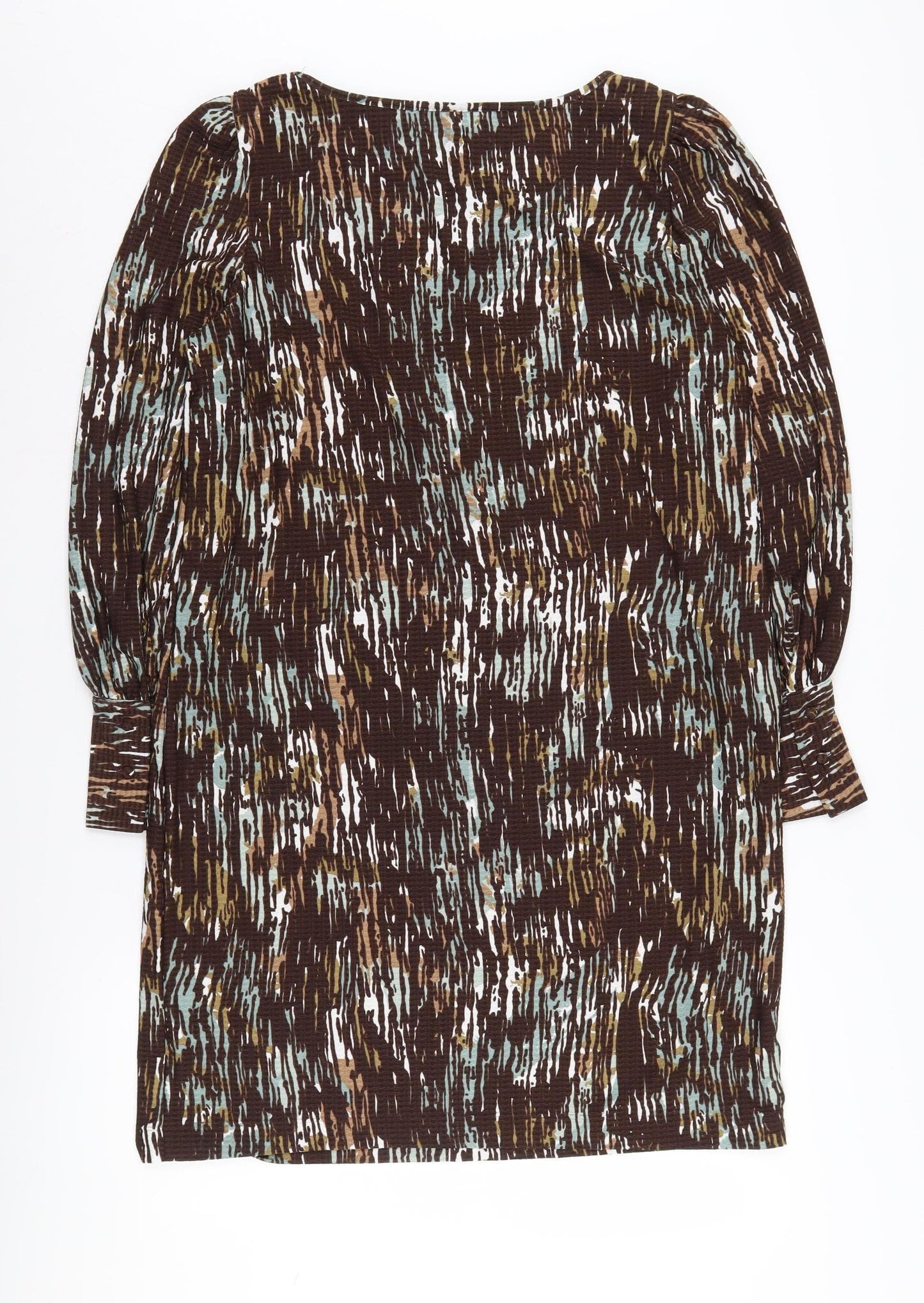 Next Women's Brown Abstract Knit Dress Size 14