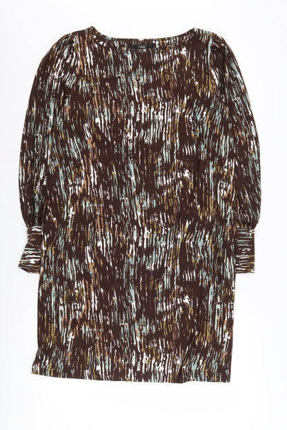Next Women's Brown Abstract Knit Dress Size 14
