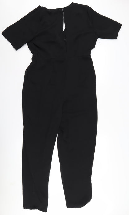 New Look Women Black 14 Jumpsuit V-Neck Casual Zip