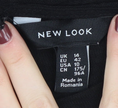 New Look Women Black 14 Jumpsuit V-Neck Casual Zip