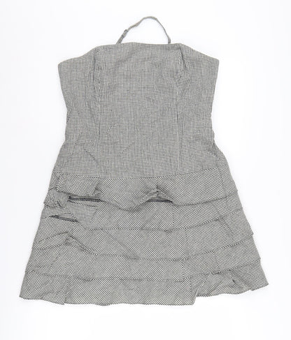 Next Women's Black Check Strapless Dress Size 14