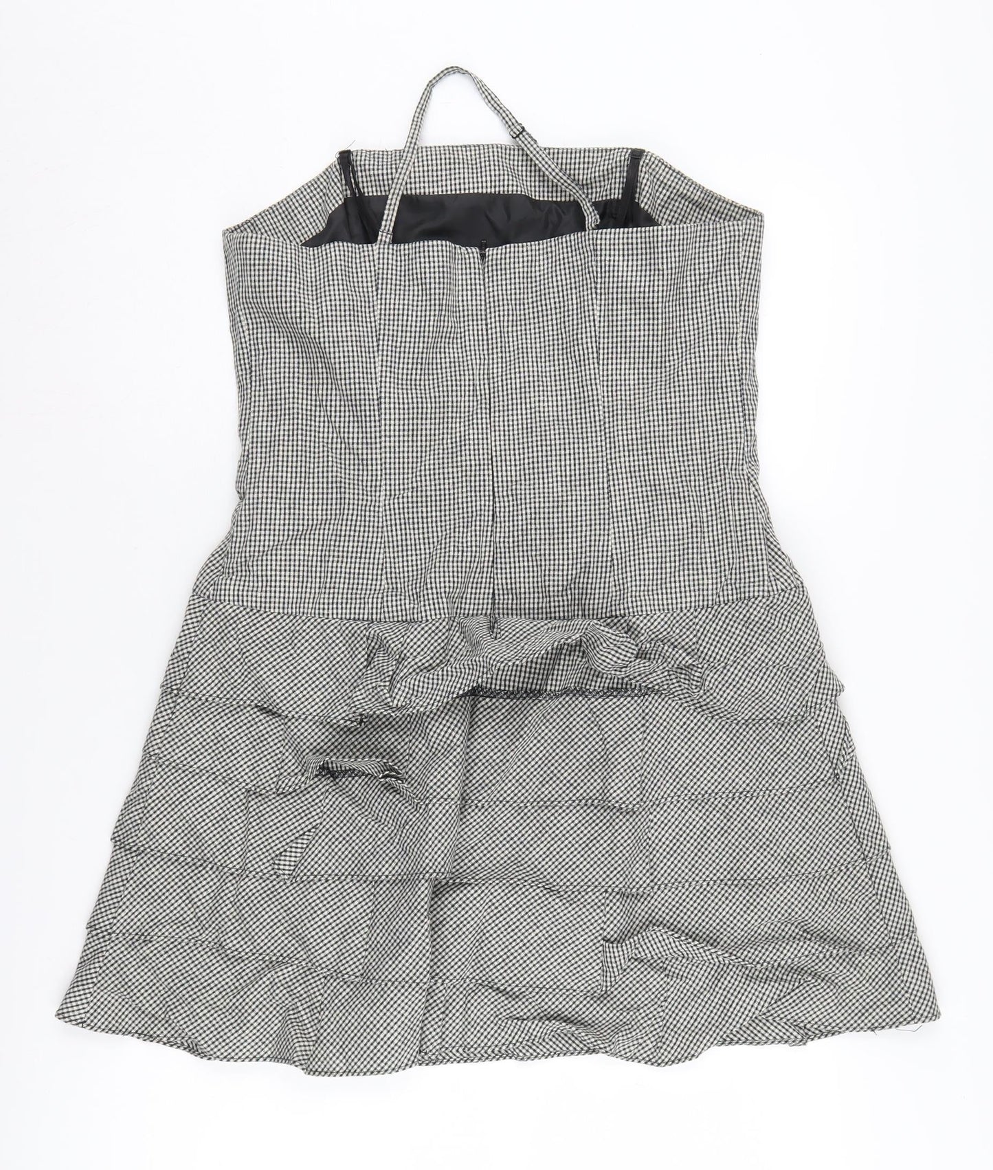 Next Women's Black Check Strapless Dress Size 14