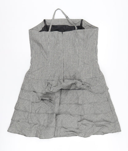 Next Women's Black Check Strapless Dress Size 14