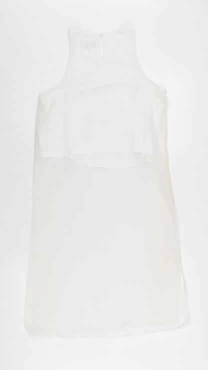 New Look Women's White Tank Top Size 8