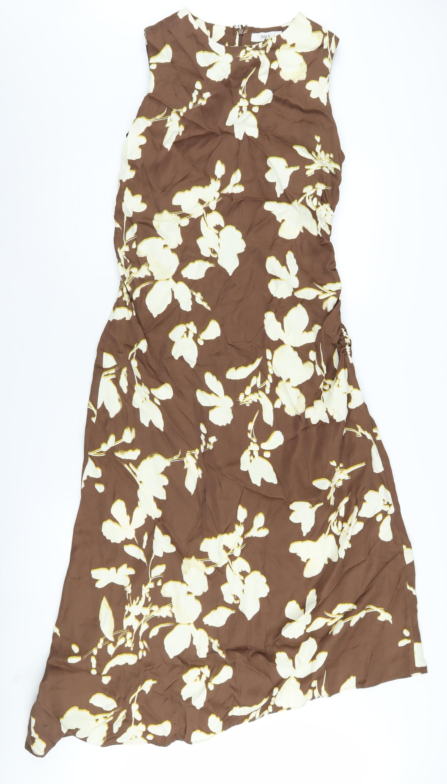 Marks and Spencer Women's Brown Floral Dress 12