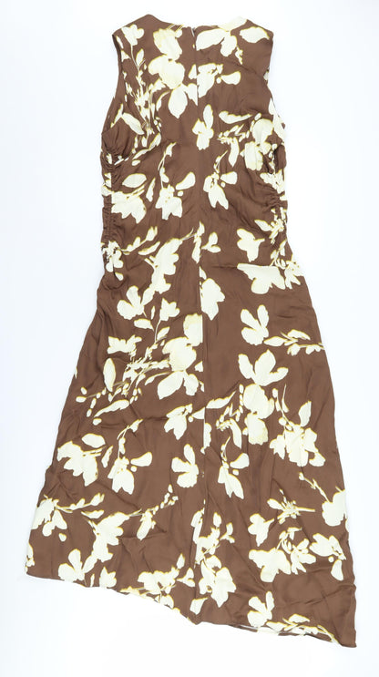 Marks and Spencer Women's Brown Floral Dress 12