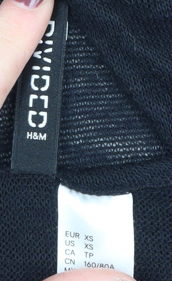 Womens UK Size XS H&M Black Cardigan Jumper