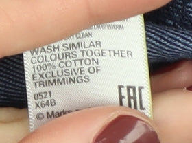 Marks and Spencer Men's Blue Colourblock T-Shirt L