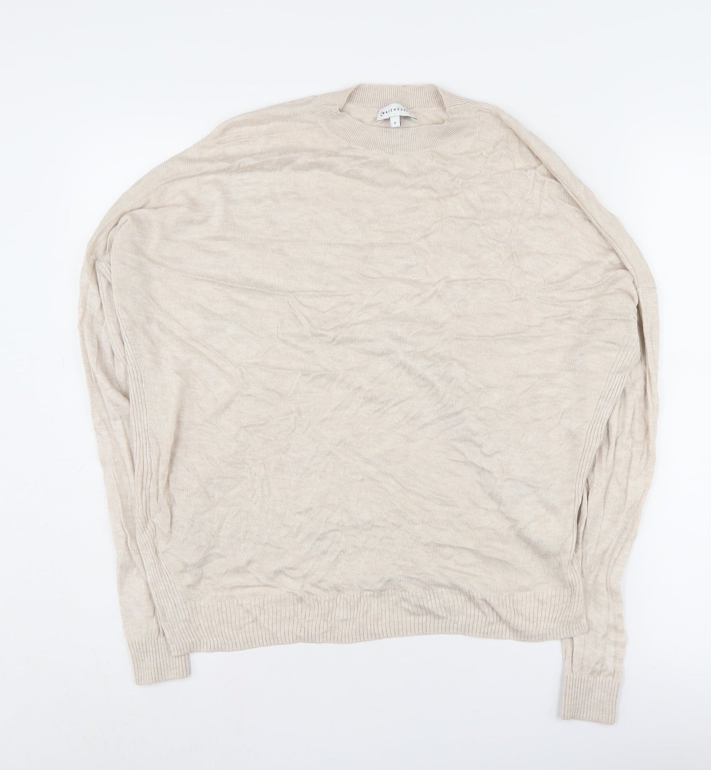 Womens UK Size 8 Warehouse Beige Pullover Jumper