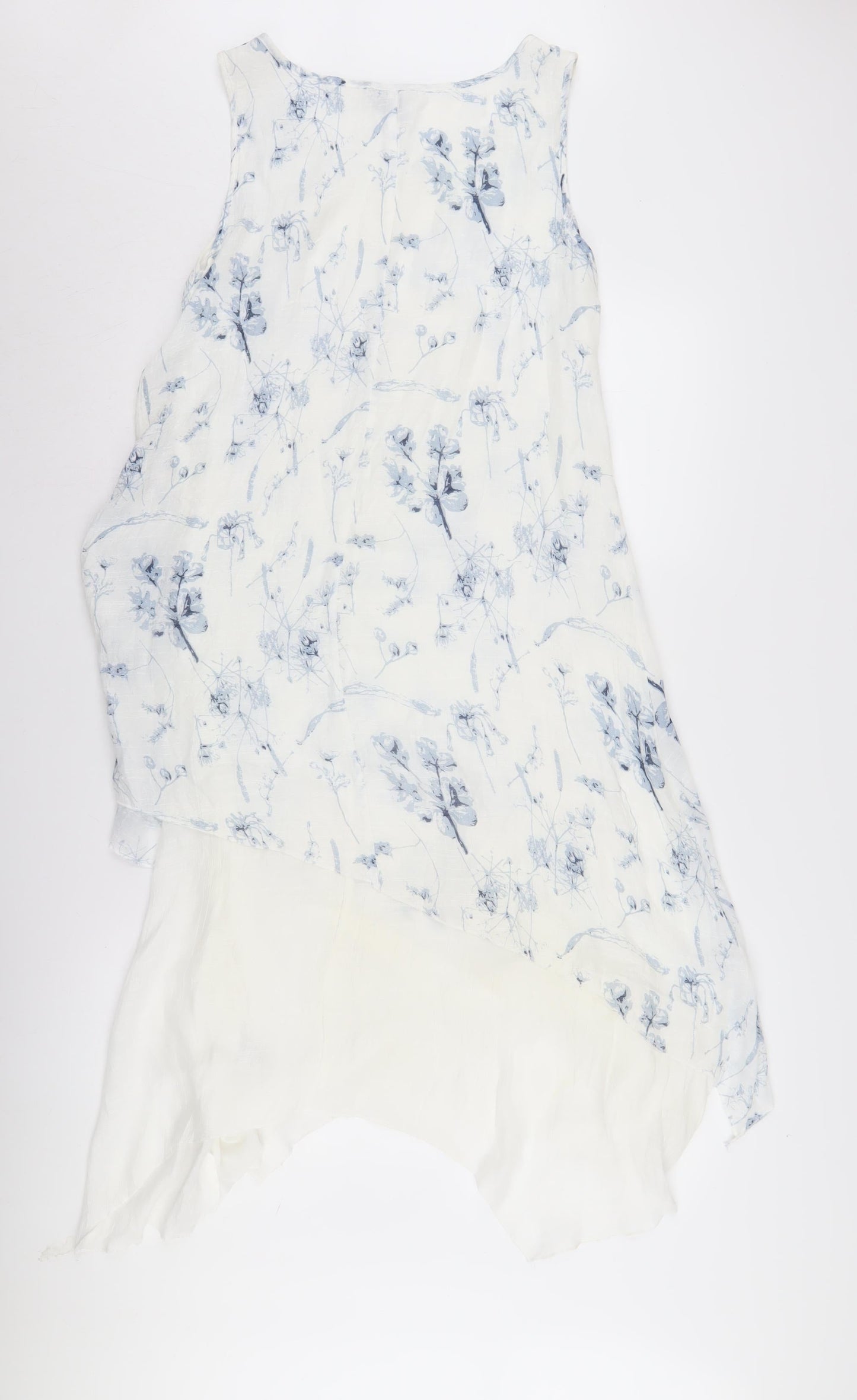 Izabel London White Floral Asymmetric Dress Size 8