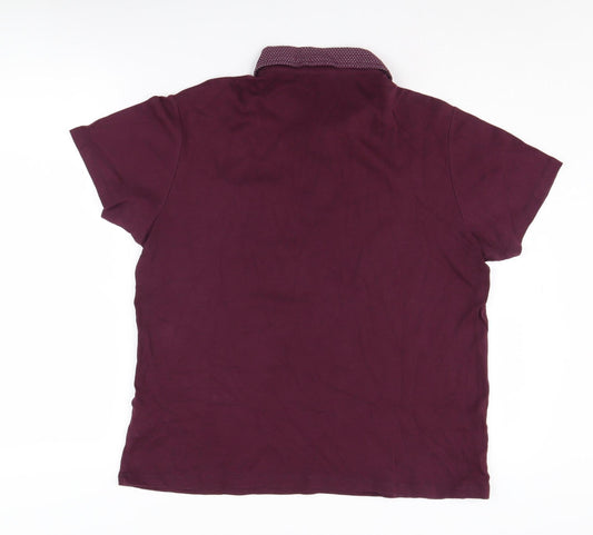 Debenhams Men's Purple M Short Sleeve Polo