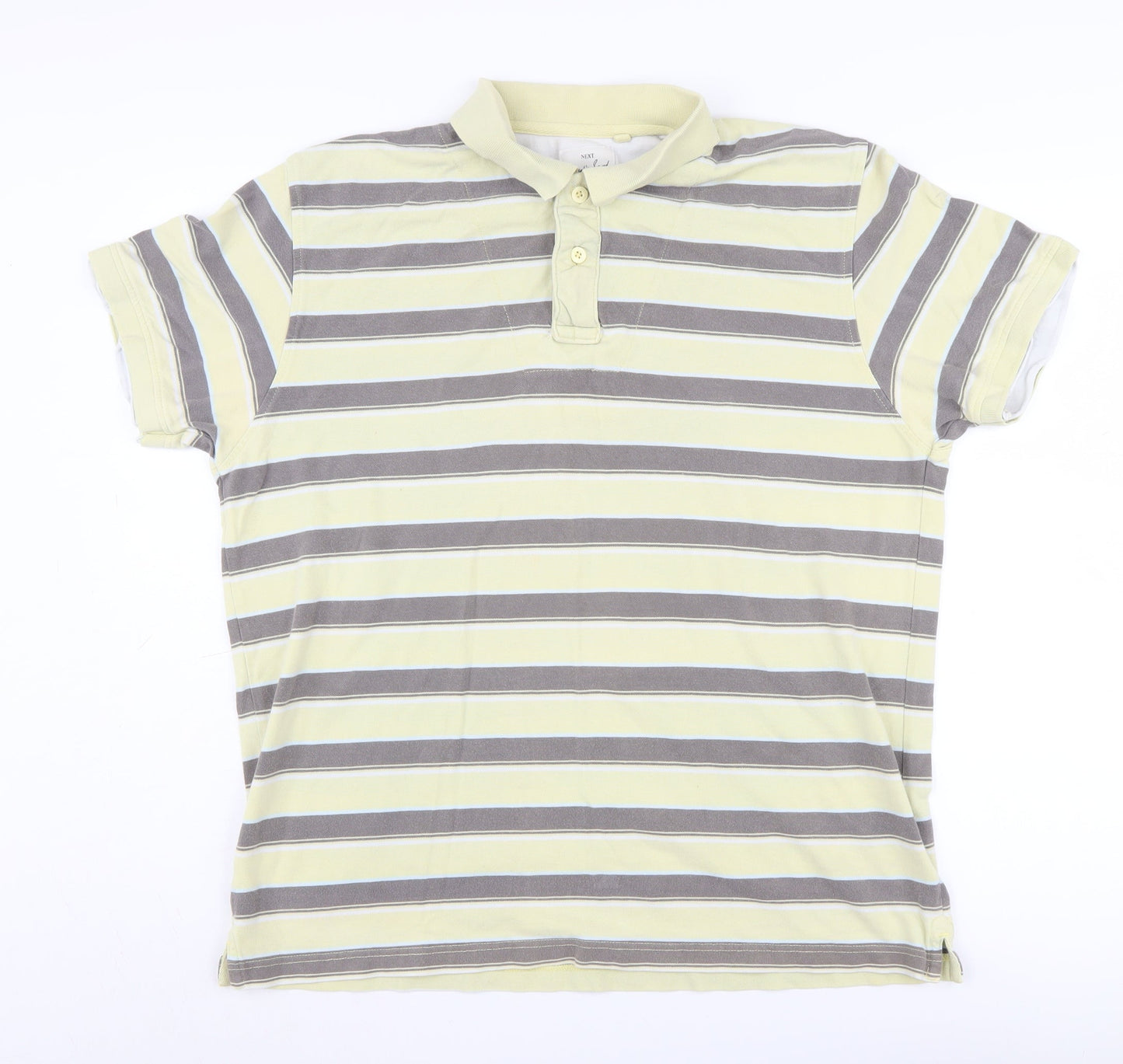 Next Men's Multicoloured Striped Polo Shirt XL