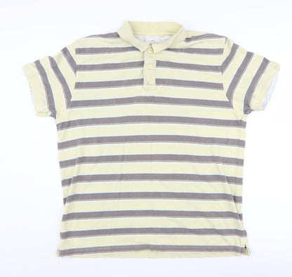 Next Men's Multicoloured Striped Polo Shirt XL