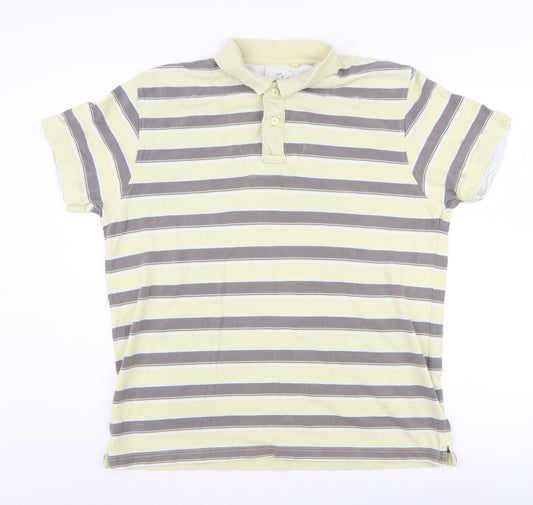 Next Men's Multicoloured Striped Polo Shirt XL