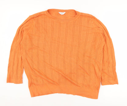 Womens UK Size 16 M&Co Orange Pullover Jumper