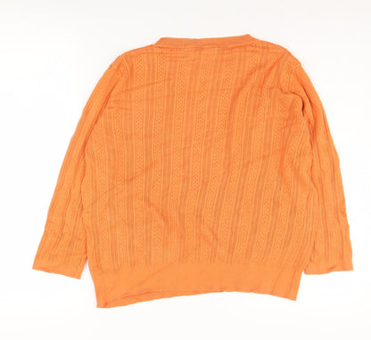 Womens UK Size 16 M&Co Orange Pullover Jumper