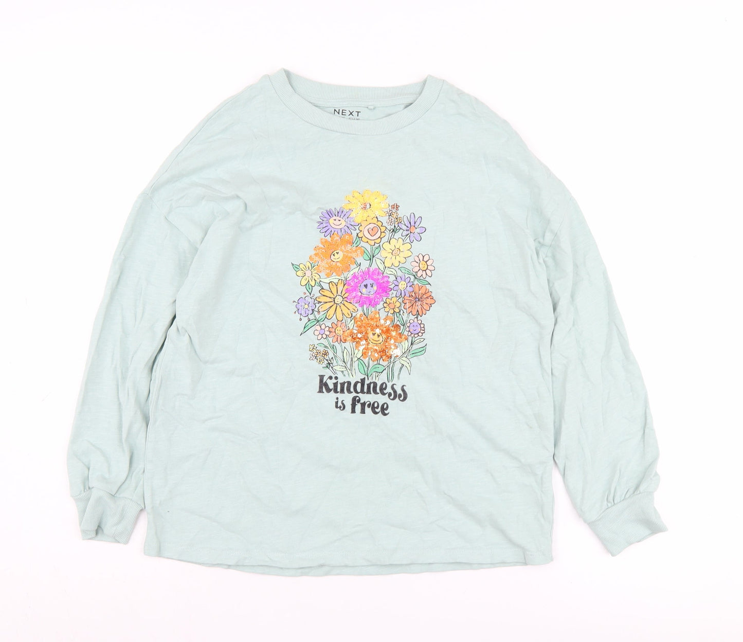 Next Girls Blue Floral Graphic Long Sleeve T-Shirt 10 Years