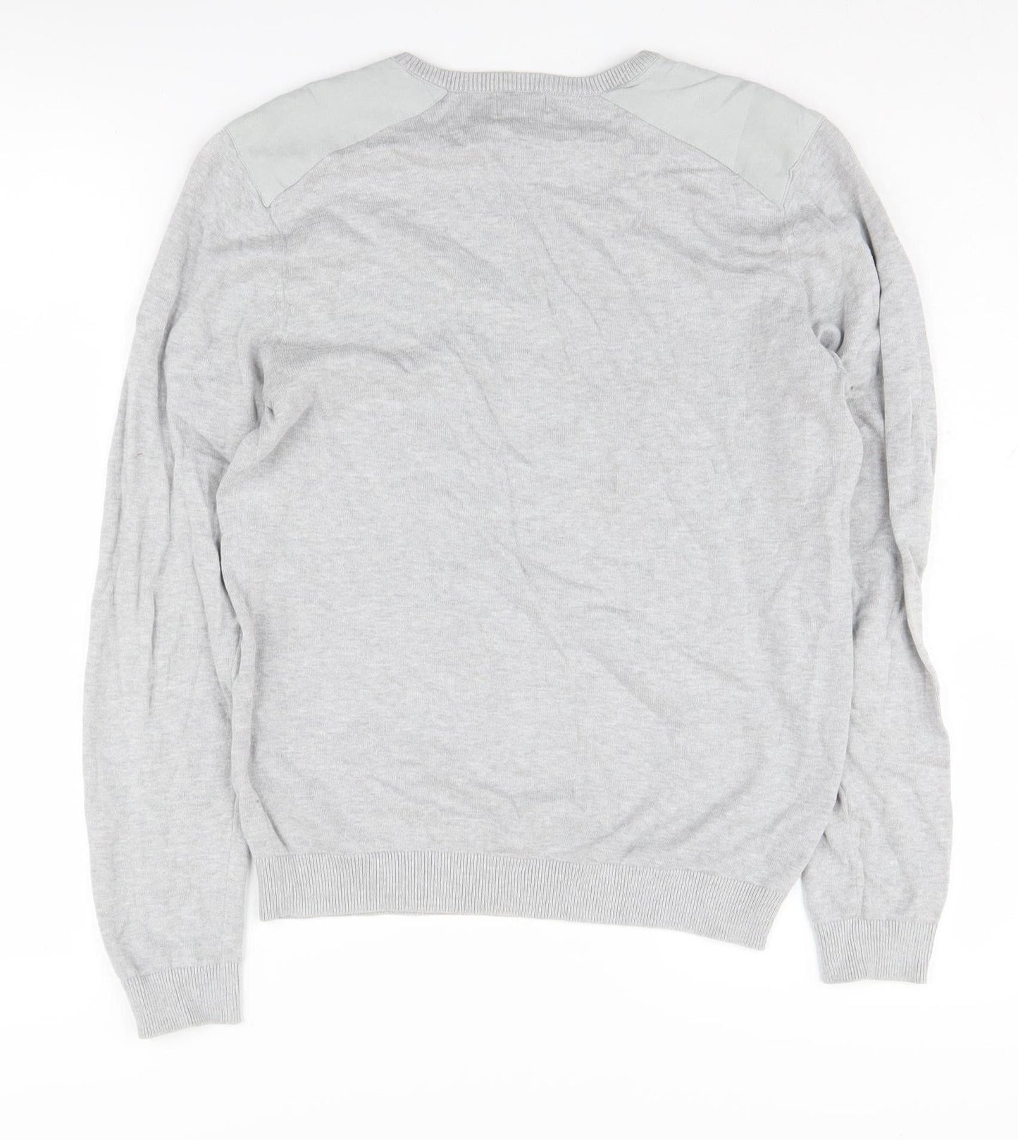 H&M Men's Grey Cotton Pullover Jumper Size S