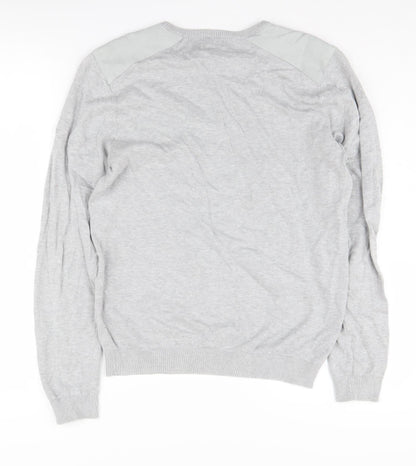 H&M Men's Grey Cotton Pullover Jumper Size S