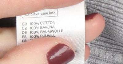 H&M Men's Grey Cotton Pullover Jumper Size S