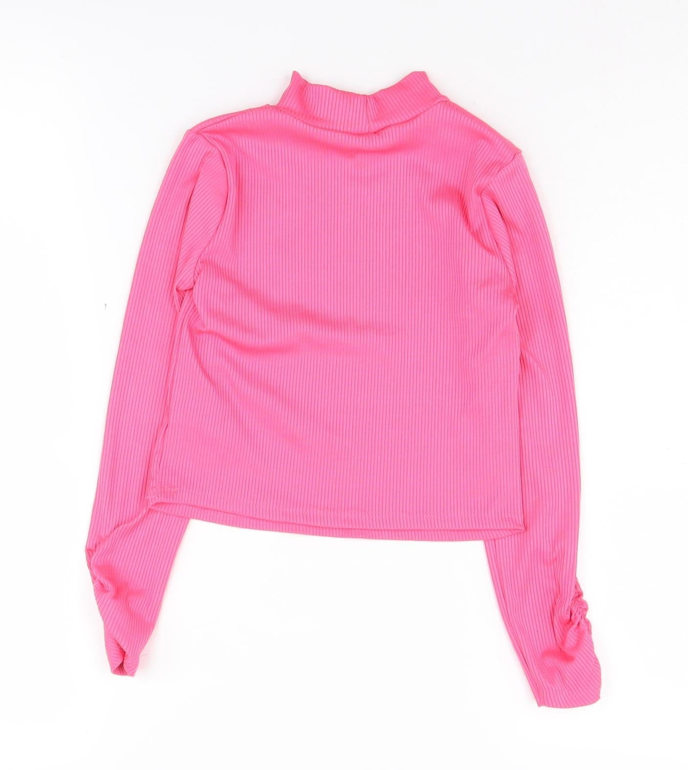 River Island Girls Pink Pullover Top 7-8 Years Casual Knit