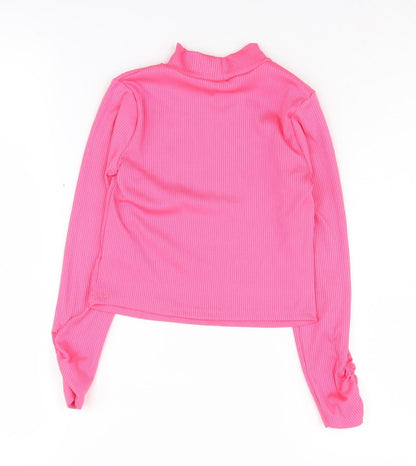 River Island Girls Pink Pullover Top 7-8 Years Casual Knit