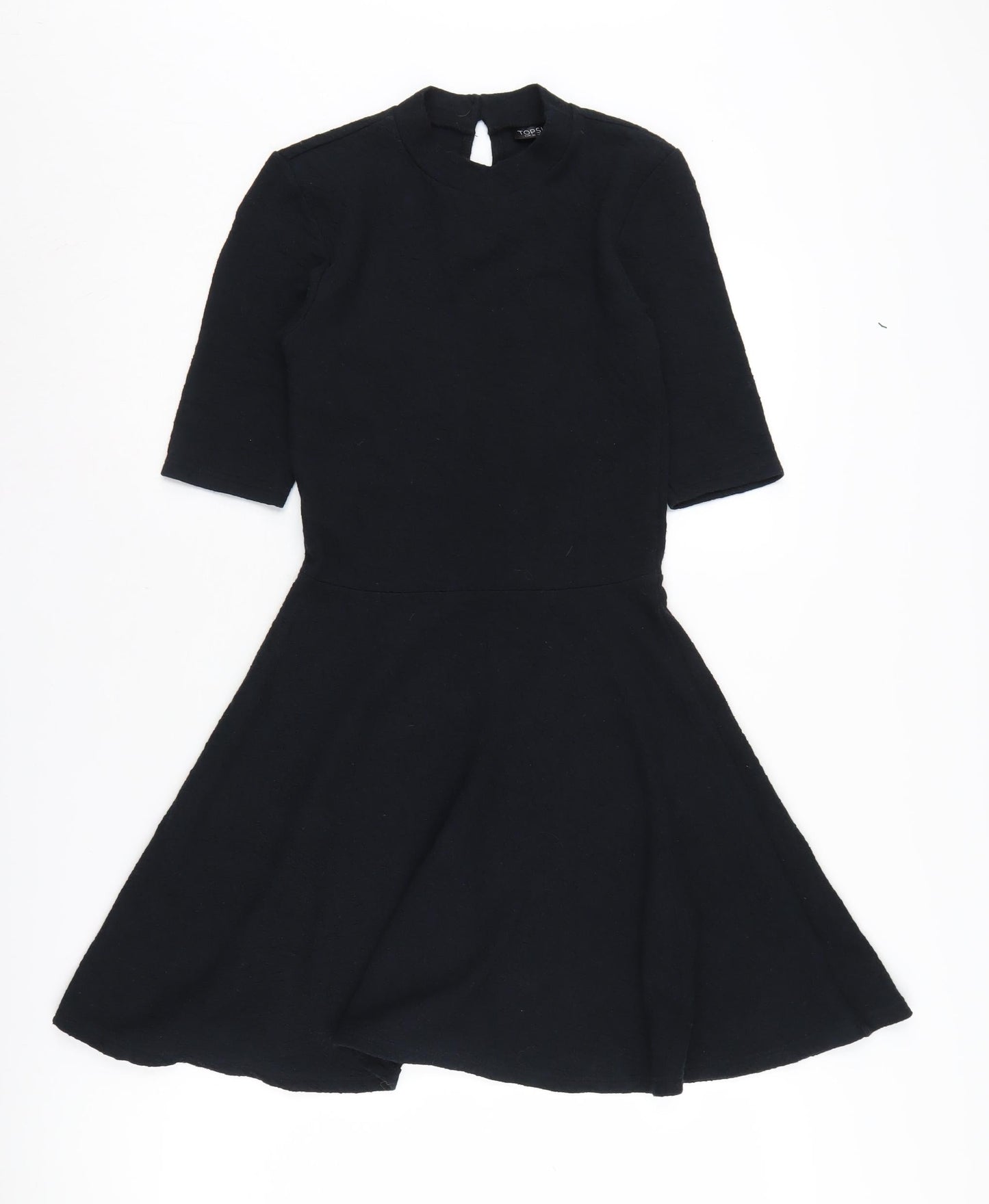 Topshop Women's Black Fit & Flare Dress Size 8