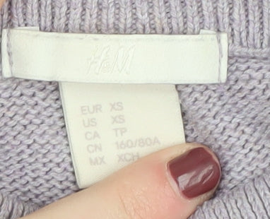 Womens UK Size XS H&M Purple Pullover Jumper