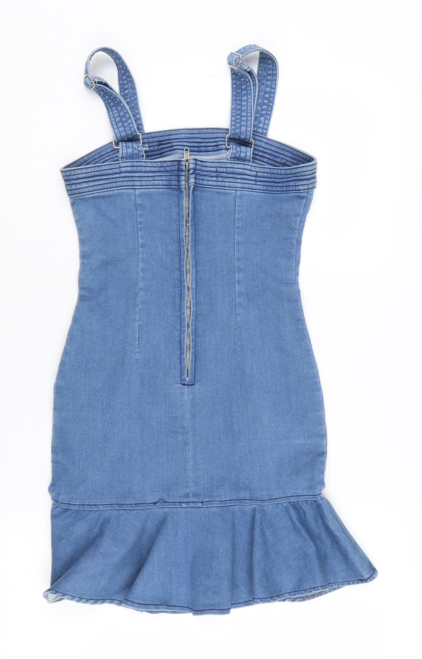 Parisian Women's Blue Denim Bodycon Dress - Size 8