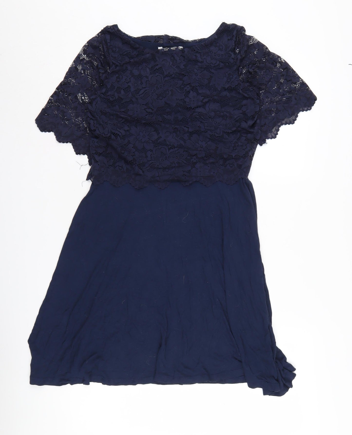 H&M Women's Blue A-Line Maternity Lace Dress