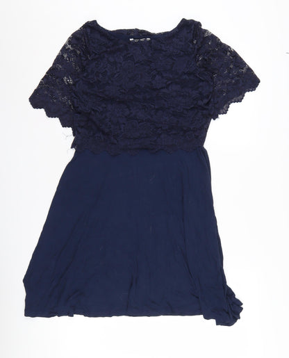 H&M Women's Blue A-Line Maternity Lace Dress