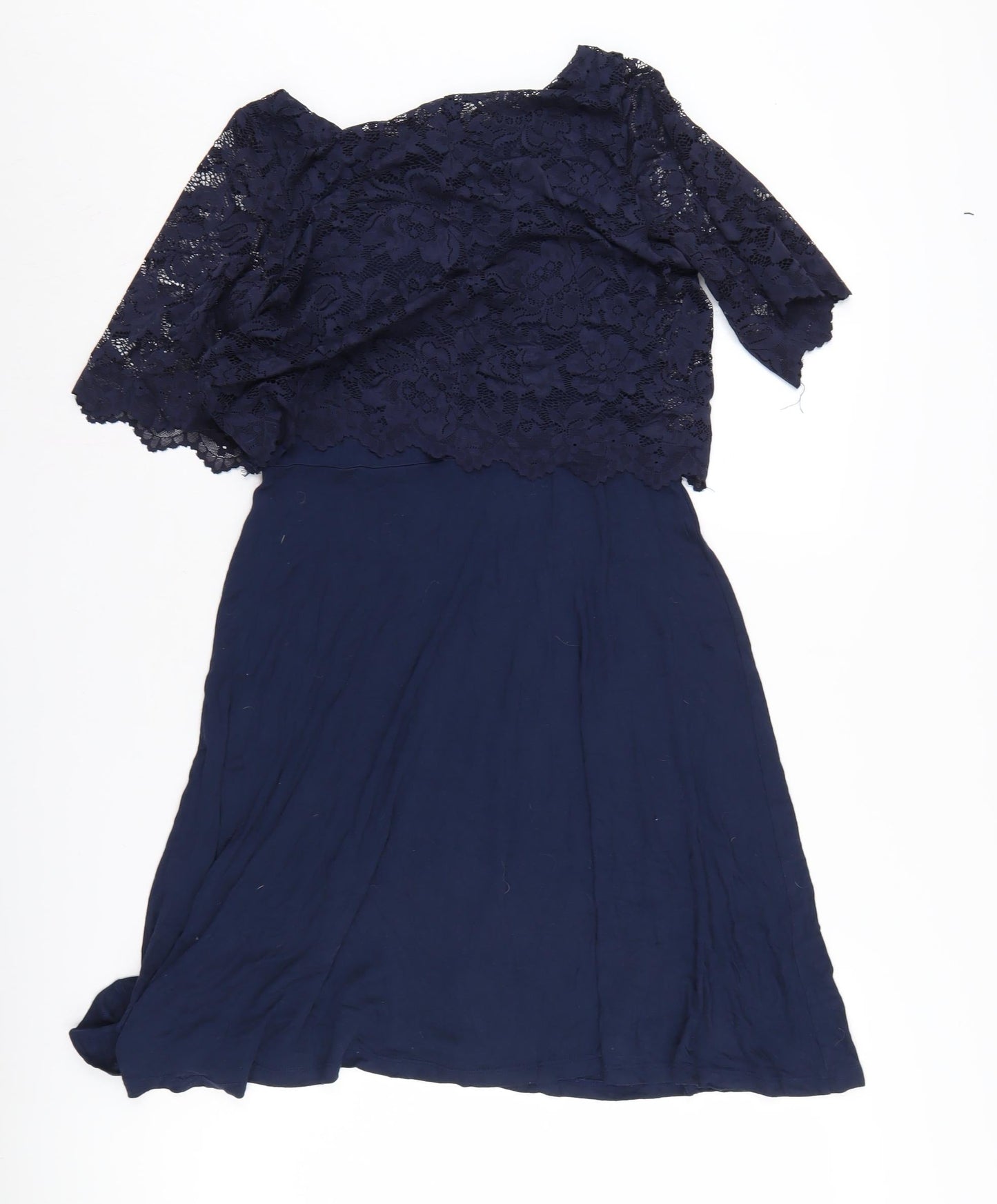 H&M Women's Blue A-Line Maternity Lace Dress