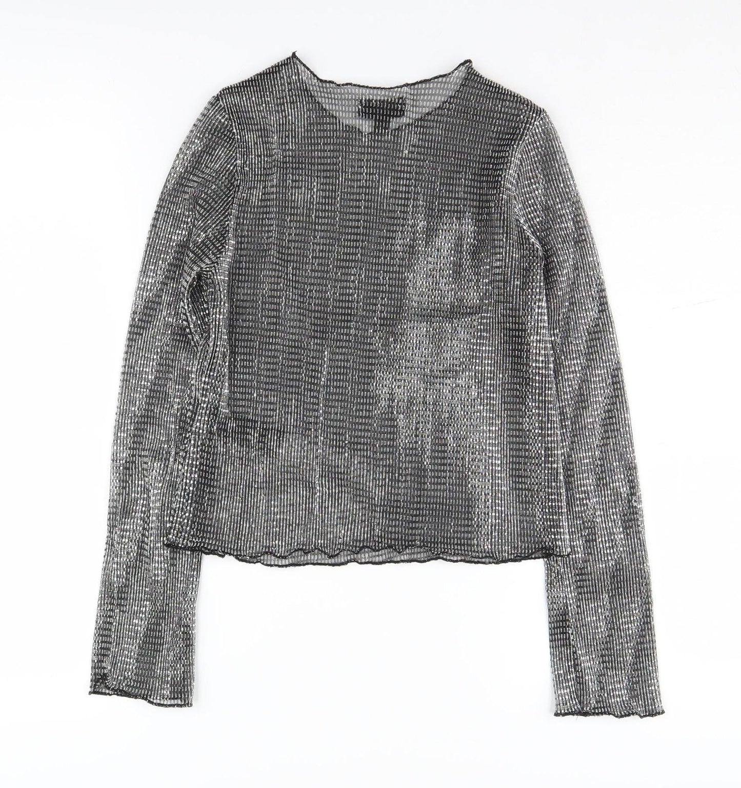 Womens UK Size 8 Topshop Black Cropped Blouse