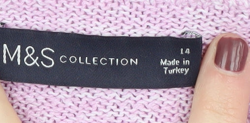 Womens UK Size 14 Marks and Spencer Pink Pullover Jumper