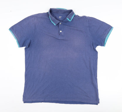GAP Men's Blue Polo Shirt L Size Cotton Casual