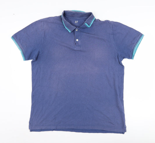 GAP Men's Blue Polo Shirt L Size Cotton Casual