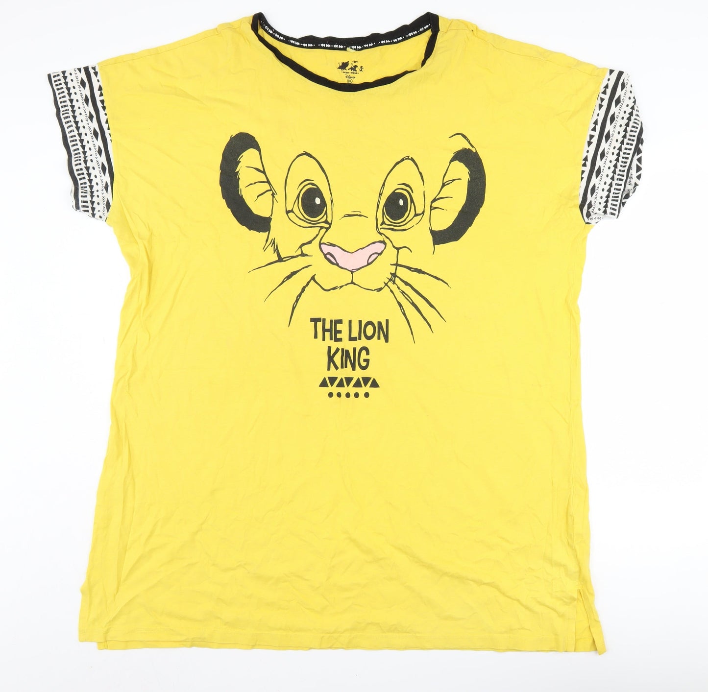 Womens UK Size XL Disney Yellow Basic T-Shirt