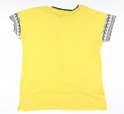 Womens UK Size XL Disney Yellow Basic T-Shirt