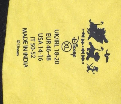 Womens UK Size XL Disney Yellow Basic T-Shirt