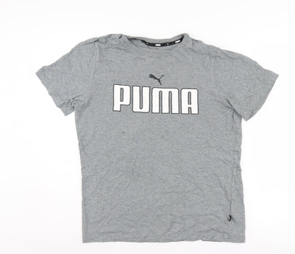Puma Men's Grey Sports T-Shirt, Size S, Short Sleeve