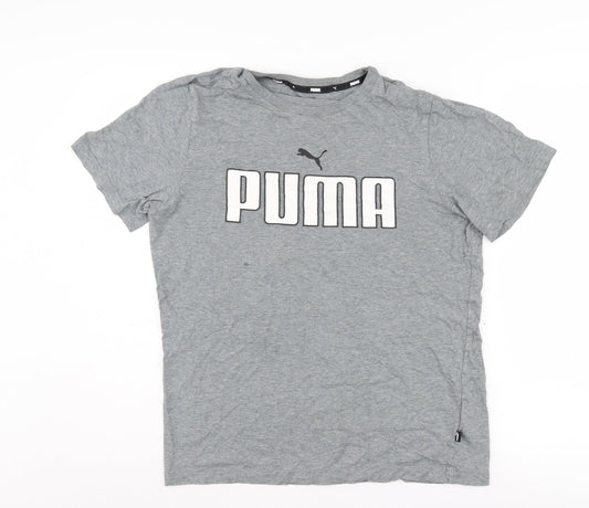 Puma Men's Grey Sports T-Shirt, Size S, Short Sleeve