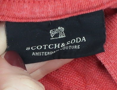 Scotch & Soda Men's Red Polo Shirt Size S