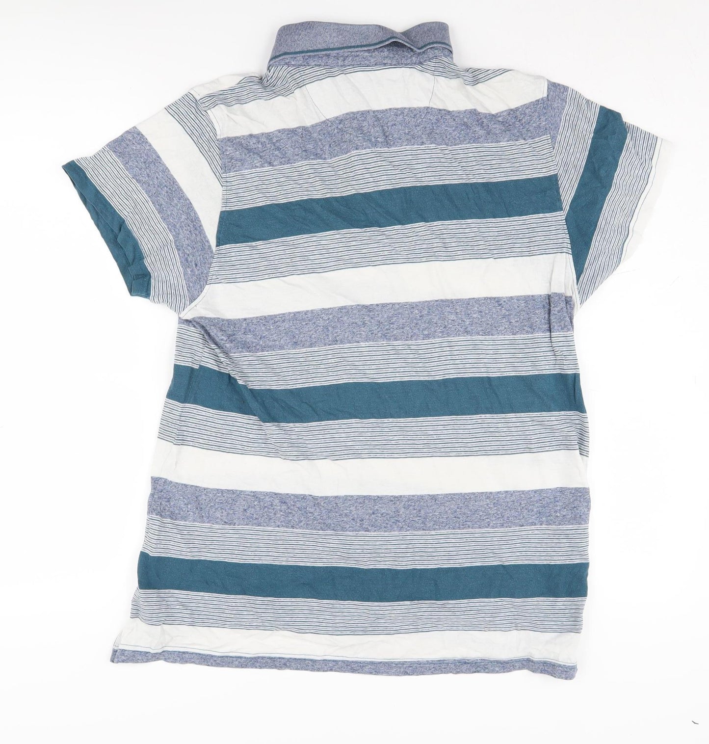 Pierre Cardin Men's Blue Striped Polo Shirt L
